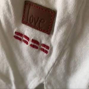 Peace Love World QVC - white shirt sleeve top L